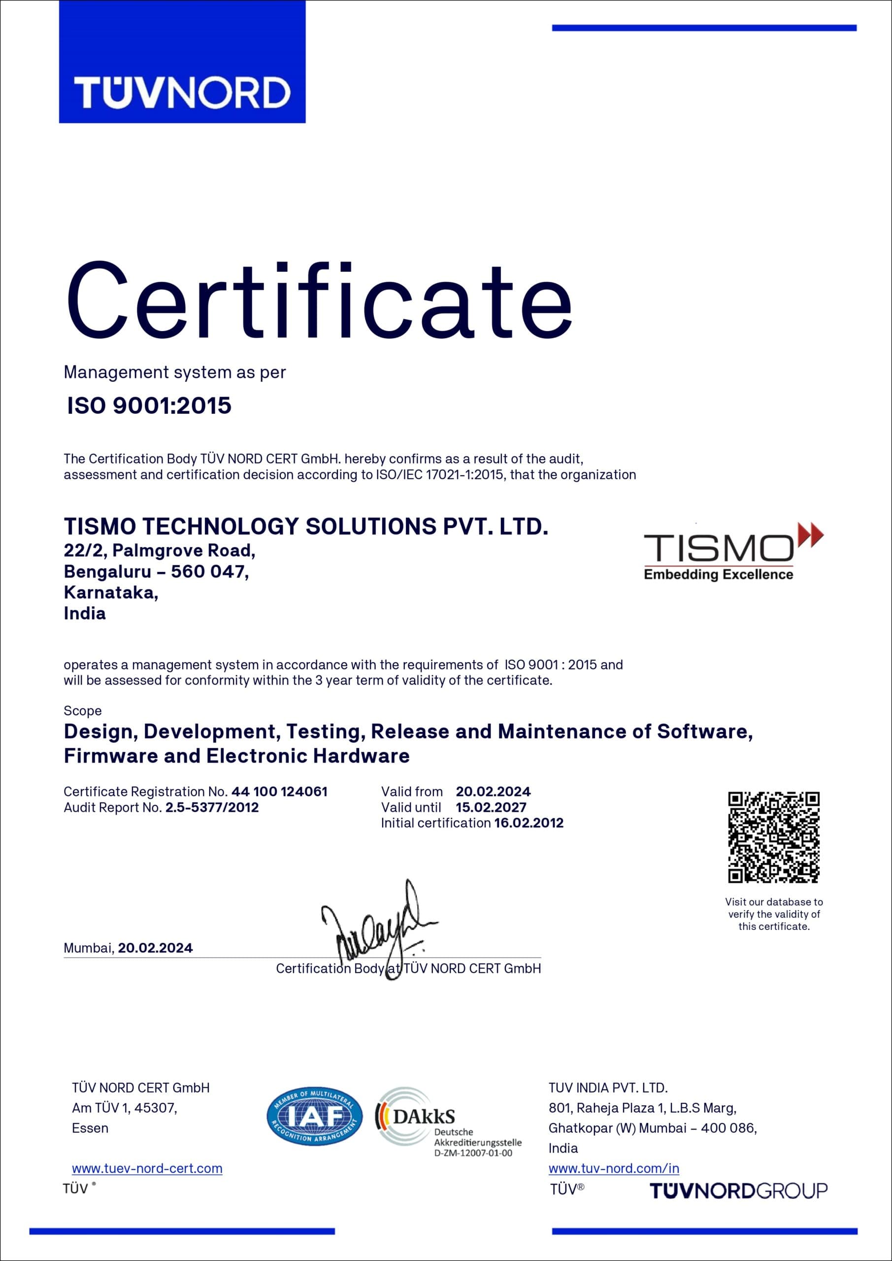 ISO 9001:2015 Certification