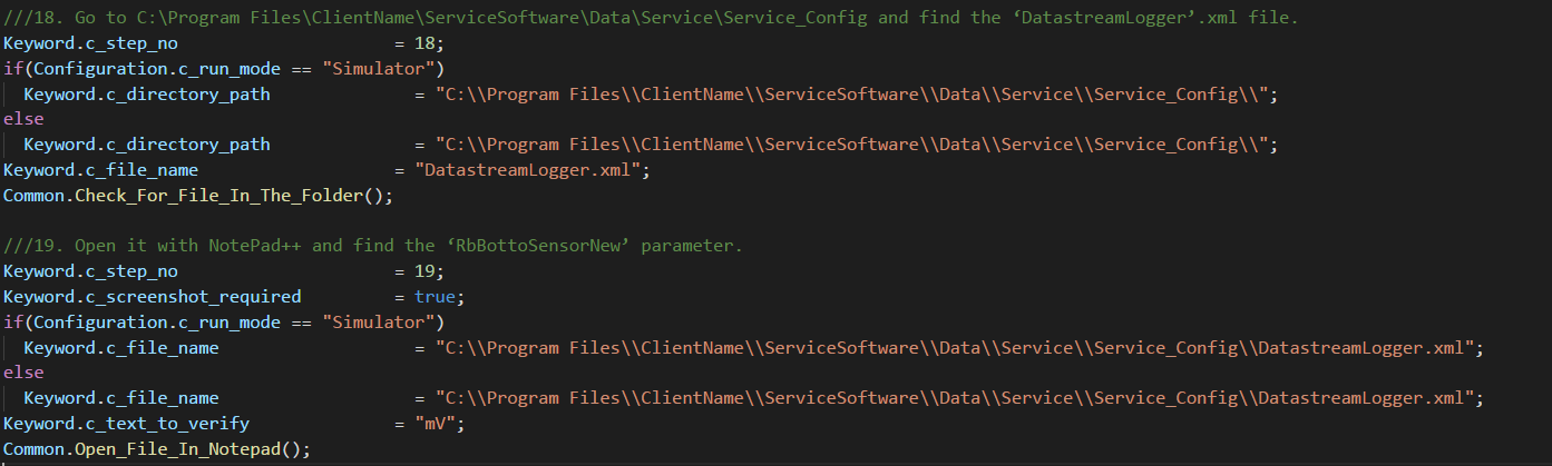 Script to check the successful generation of an output file and the inclusion of ‘RoboySensorNew’ Parameter